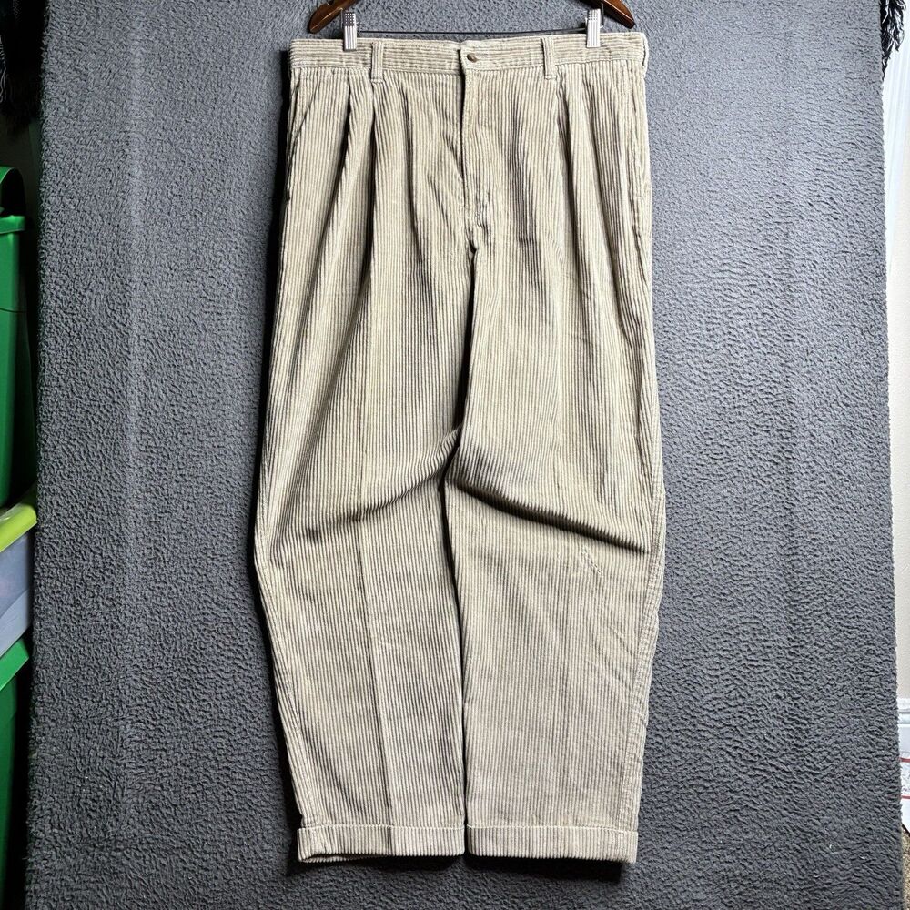Vintage 90'S Dockers Khakis corduroy pants two-pleat wide wale men's size 36x32